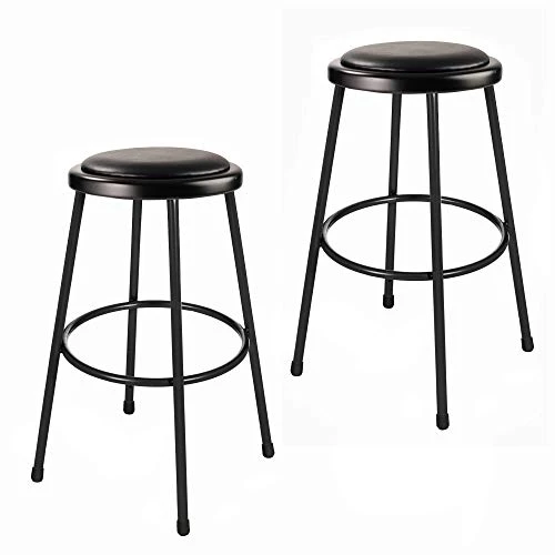 OEF Furnishings (2 Pack) Grey Vinyl Padded Stool, 18" High OEF6418/2 - Image 11