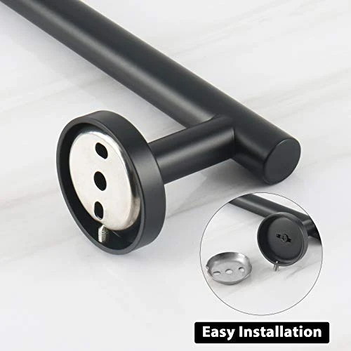 NearMoon Bathroom Towel Bar, Bath Accessories Thicken Stainless Steel Shower Towel Rack For Bathroom, Towel Holder Wall Mounted (Matte Black, 18 Inch) - Image 4