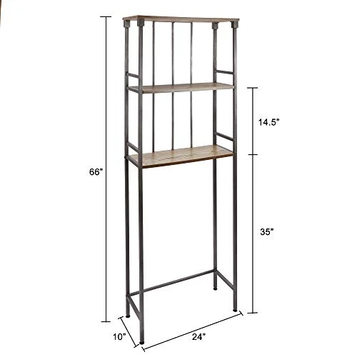 Silverwood Mixed Material Bathroom Collection 3-Tier Spacesaver, 66" H, Gunmetal - Image 2