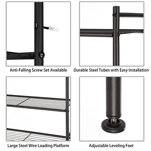 Finnhomy 3 Shelf Bathroom Space Saver Over The Toilet Rack Bathroom Corner Stand Storage Organizer Accessories Bathroom Cabinet Tower Shelf With ORB Finish 23.5" W X 10.5" D X 64.5" H - Image 2