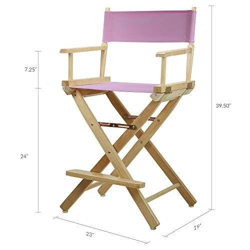 Casual Home 220-00/021-22 Director Chair 24" - Counter Height Natural Frame/Pink Canvas - Image 5