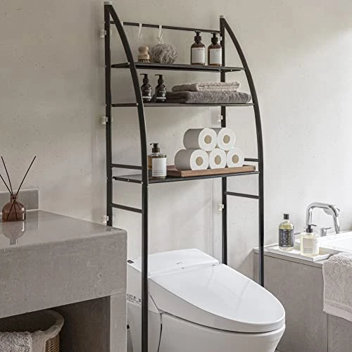 Fit Right 3-Shelf Bathroom Organizer Over The Toilet Storage, Bathroom Shelf Over Toilet, 27”L X 10”W X 66”H (Black) - Image 5