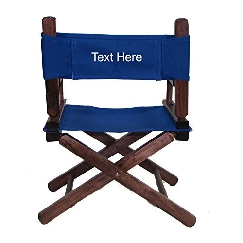 Imprinted Personalized Walnut Frame Toddler's Directors Chair By Gold Medal - Royal Blue