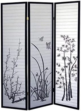 ORE Furniture International 3-Panel Room Divider, Bamboo - Image 5