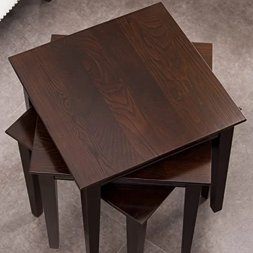 Leick Home Three Set Stacking Tables, Chocolate Oak - Image 2