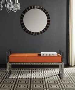 Safavieh Home Collection Slade Modern Glam Orange Bench