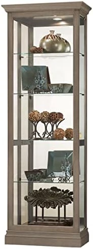 Howard Miller Brantley II Curio Cabinet 680-672 β Black Satin Finish, Vertical Home Decor, Four Glass Shelves, Five Level Display Case, No Reach Light, Sliding Doors - Image 7