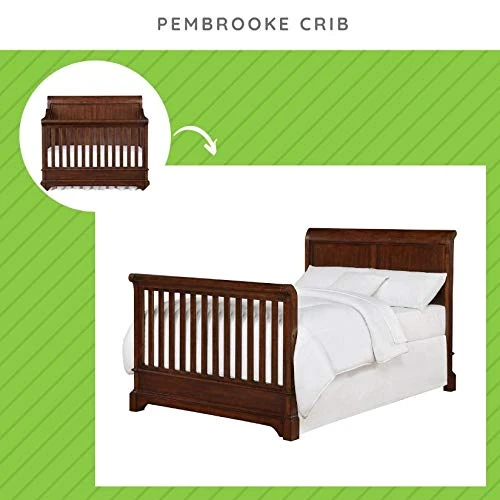 CC KITS Full-Size Conversion Kit Bed Rails For Bertini Baby Cribs | Multiple Finishes Available (Dark Walnut) - Image 3