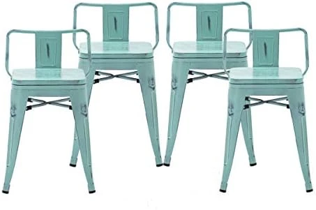 Changjie Furniture 24 Inch Bar Stools Counter Height Bar Stools Industrial Metal Barstools Set Of 4 For Home Kitchen (24 Inch, Black) - Image 5