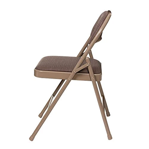 OEF Furnishings (4 Pack Fabric Upholstered Steel Folding Chair, Brown - Image 6