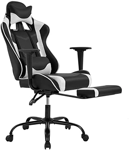 Gaming Chair With Footrest, Ergonomic Office Chair, Adjustable Swivel Leather Desk Chair, Reclining High Back Computer Chair With Lumbar Support And Headrest, Racing Style Video Gamer Chair - Image 10