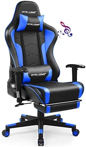 GTRACING Gaming Chair With Footrest Speakers Video Game Chair Bluetooth Music Heavy Duty Ergonomic Computer Office Desk Chair Red - Image 8
