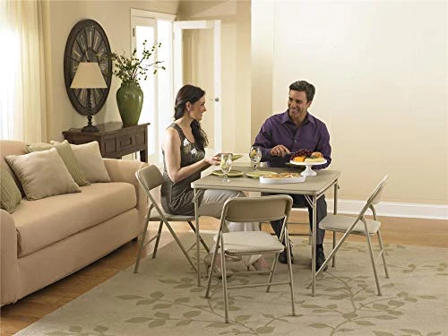 COSCO 5 Piece, Tan Folding Table And Chair Set. - Image 3