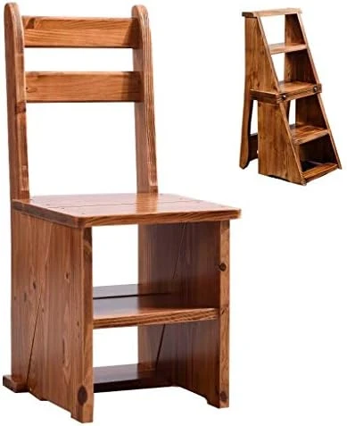 DINGZZ Step Stool-Convertible Ladder Chair Library Kitchen Step Stool Ladder -38X44X85cm (Color : D) - Image 7