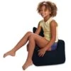 Posh Creations Structured Comfy Bean Bag Chair For Gaming, Reading, And Watching TV, Pasadena Chair, Microsuede, Microsuede - Navy Blue