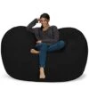 Chill Sack Bean Bag Chair: Huge 6' Memory Foam Furniture Bag And Large Lounger - Big Sofa With Soft Micro Fiber Cover - Black