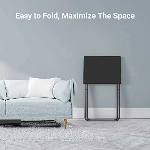 AMERIERGO Folding Table - No Assembly Required TV Tray For Eating On The Couch, Stable Dinner Foldable Table, Snack Coffee End Table Small Table Easy Storage For Living Room & Bedroom - Image 5
