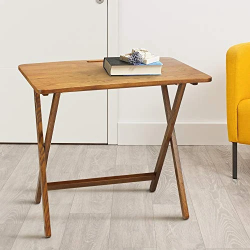 American Trails Arizona Solid American Red Oak Folding Table, Warm Brown (New) - Image 2
