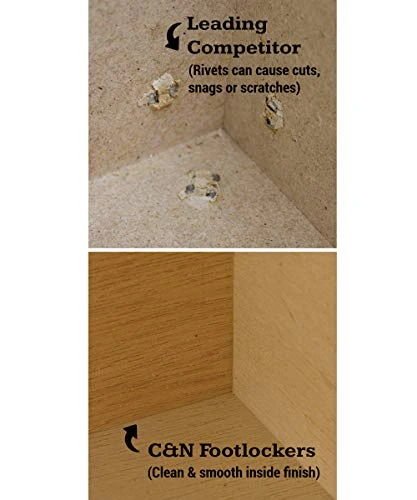 C&N Footlockers College Dorm Room Under Bed - The Slim Lockable Trunk - 32 X 18 X 8.25 Inches (With Cable Lock) - Image 5