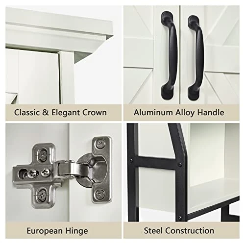 MXARLTR Over The Toilet Storage Cabinet, Over Toilet Bathroom Organizer With Barn Doors Above Toilet Storage Cabinet - Image 5