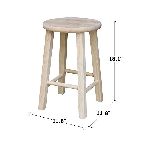 International Concepts 18-Inch Round Top Stool, Unfinished - Image 5