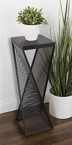 Kate And Laurel Elita Modern Wood And Metal Accent Table, 10 X 10 X 30, Charcoal Gray, Chic Side Table For Decorative Display - Image 2