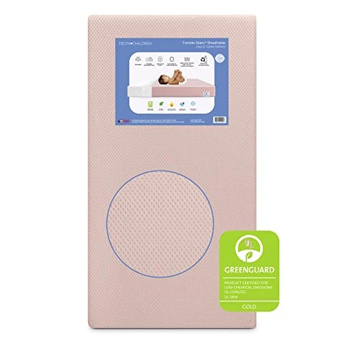 Delta Children Twinkle Galaxy Dual Sided Crib And Toddler Mattress - Premium Sustainably Sourced Fiber Core - Waterproof - GREENGUARD Gold Certified (Non-Toxic) - 7 Year Warranty - Made In USA - Image 6