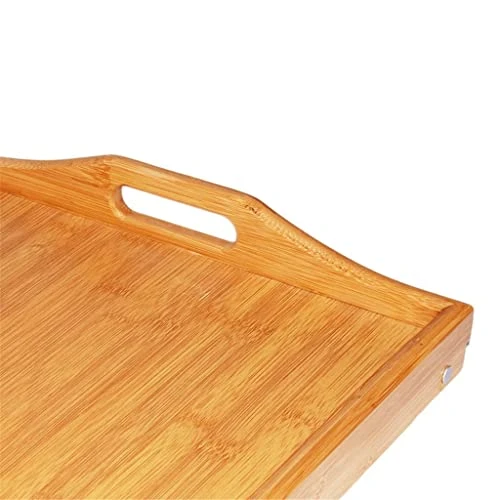 WYKDD Portable Wood Bed Tray Breakfast Laptop Desk Tea Food Serving Table Folding Leg Laptop Desk - Image 4