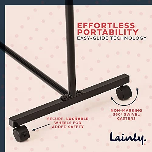 Lainly Rolling Room Divider Wall - Made In North America (6' L X 6' H, Dark Gray) Partition Room Dividers, Temporary Wall, Office Divider, Privacy Screen, Wall Divider & Room Divider Screen - Image 2