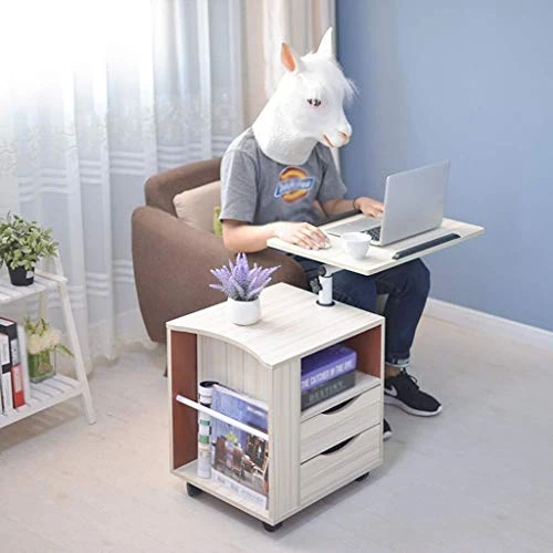 WYKDD Rolling Sofa Side Snack Table Portable Laptop Computer Desk Stand With Wheels, Height Adjustable Mobile TV Breakfast Tray Bedside - Image 4
