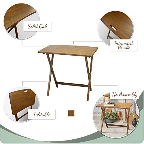 American Trails Arizona Solid American Red Oak Folding Table, Warm Brown (New) - Image 3