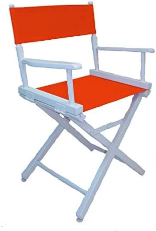 Gold Medal Commercial 18" Table Height White Frame Directors Chair - Navy - Image 15