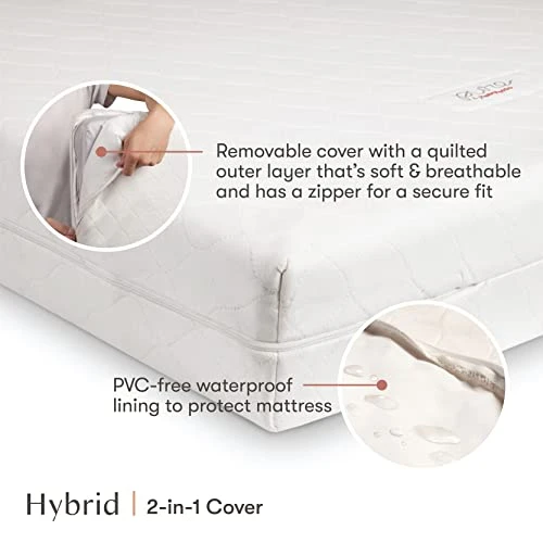 Babyletto Pure Core Crib Mattress, Hybrid Quilted Waterproof Cover, 2-Stage, Greenguard Gold Certified - Image 3