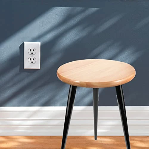 Yardwe Wooden Stool Seat Round Stool Replacement Bar Stool Seat Part Canteen Seat Stool Seat Tops Metal Stool Cushion Tops For Home Kitchen Dining Room Chairs - Image 6