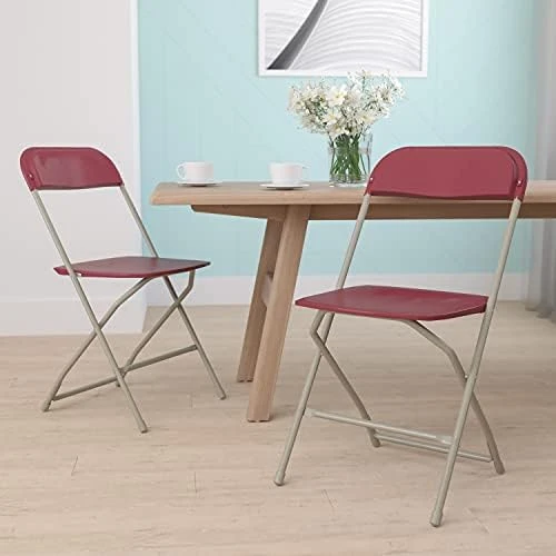 EMMA + OLIVER Set Of 2 White Stackable Folding Plastic Chairs - 650 LB Weight Capacity - Image 10