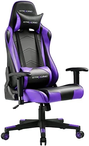 GTRACING Gaming Chair Racing Office Computer Ergonomic Video Game Chair Backrest And Seat Height Adjustable Swivel Recliner With Headrest And Lumbar Pillow Esports Chair,Black - Image 9