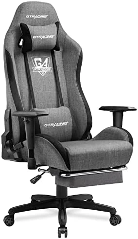 GTRACING Gaming Chair, Fabric Computer Chair, High Back Ergonomic Reclining Swivel Chair With Premium Breathable Cloth Cushion And Headrest&Lumbar Support (Dark) - Image 11