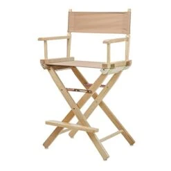 Casual Home 24" Director's Chair Natural Frame With Tan Canvas, Counter Height