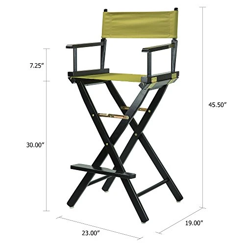 Casual Home 30" Director's Chair Black Frame-with Olive Canvas, Bar Height - Image 4