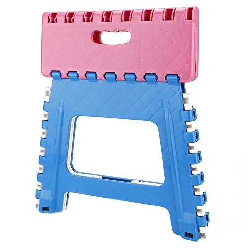 Folding Step Stool, Plastic Folding Step Stool Folding Stepping Stool Portable Step Stool For Living Room Study Bedroom School Outdoor (Pink) - Image 5