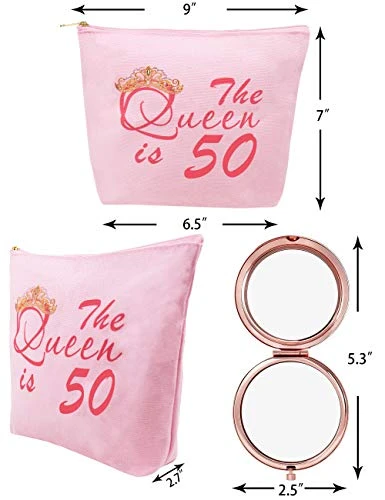 50th Birthday Gifts For Women,50th Birthday Gift Ideas,50 Year Old Birthday Gifts For Women,Turning 50 Gifts For Women,Gifts For 50th Birthday For Women,50th Birthday Gifts,50th Birthday Makeup Bag - Image 2