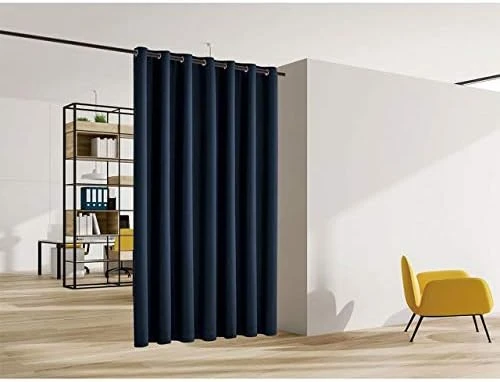 Blackout Room Divider Panel Privacy Partition Heavyweight Premium Fabric Thermal Insulated, Grommet Top, 48" Wide X 84" Tall, Grey Color - Image 9