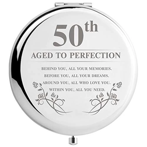 DIDADIC 40th Birthday Gifts For Women Makeup Mirror, 40 Years Old Gifts For Women Turning 40, Happy Birthday For Her Wife Daughter Sister Female Friends (40th Aged To Perfection) - Image 7