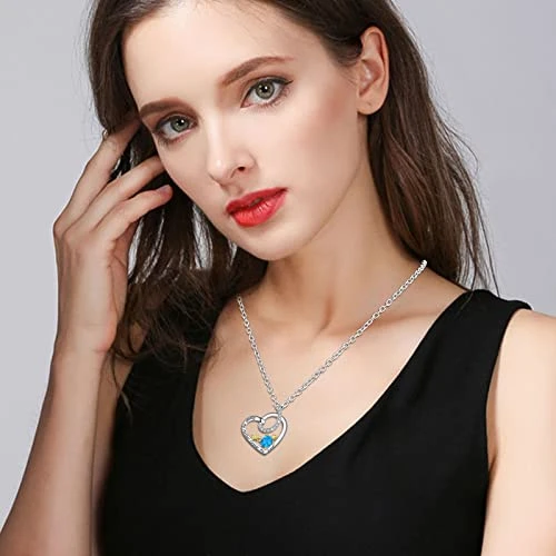 HYUIYYEAA Open Necklace Gift Heart Simple Ladies Necklace Design Shape Necklace Inlaid Pendant Necklaces & Pendants Necklaces Bulk (Silver, One Size) - Image 3