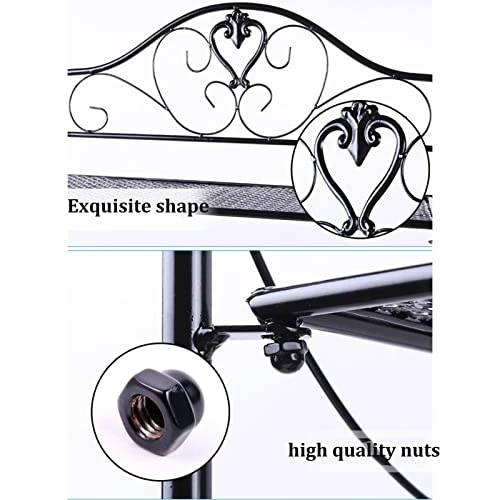 LISDERGOD 3 Tier Over-the-toilet Storage Rack, Modern Wrought Iron Bathroom Organizer Free Standing Restroom Organizers For Paper Towels Shampoo With Hooks And Toilet Paper Holder For Balcony/laundry - Image 5