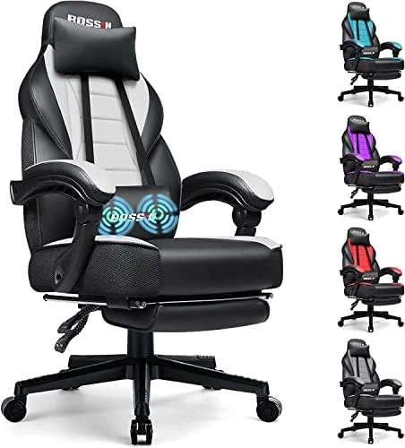 BOSSIN Gaming Chair, Leather Computer Desk Chair With Footrest And Headrest, Ergonomic Heavy Duty Design, Large Size High-Back E-Sports, Big And Tall Gaming Chair - Image 12