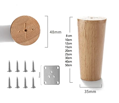 Tapered Wooden Sofa Legs, DIY Solid Wood Furniture Replacement Feet For Couch, Chair, Coffee Table, Cabinet, Set Of 4,Original Wood Colour-25cm - Image 5