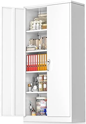 Greenvelly Metal Storage Cabinet 72β Black Garage Steel Locking Cabinet With Doors And 4 Adjustable Shelves, Tall Tool Cabinets Lockable File Cabinet For Home Office, Metal Classroom Cabinet Basement - Image 9