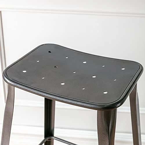 ACEssentials, Saddle Backless Metal Barstool - Image 4