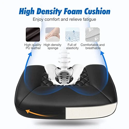 Gaming Chair - Ergonomic Office Chair Desk Chair With Flip-up Armrests And Lumbar Support PU Leather Executive Mid Back Computer Chair For Adults Black - Image 4